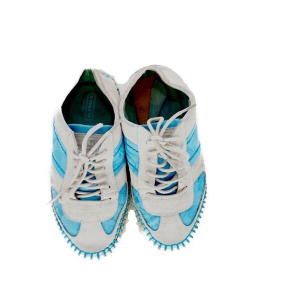 COACH Blue & White Parson Espadrilles Sneakers, Size 5.5 - Picture 2 of 8